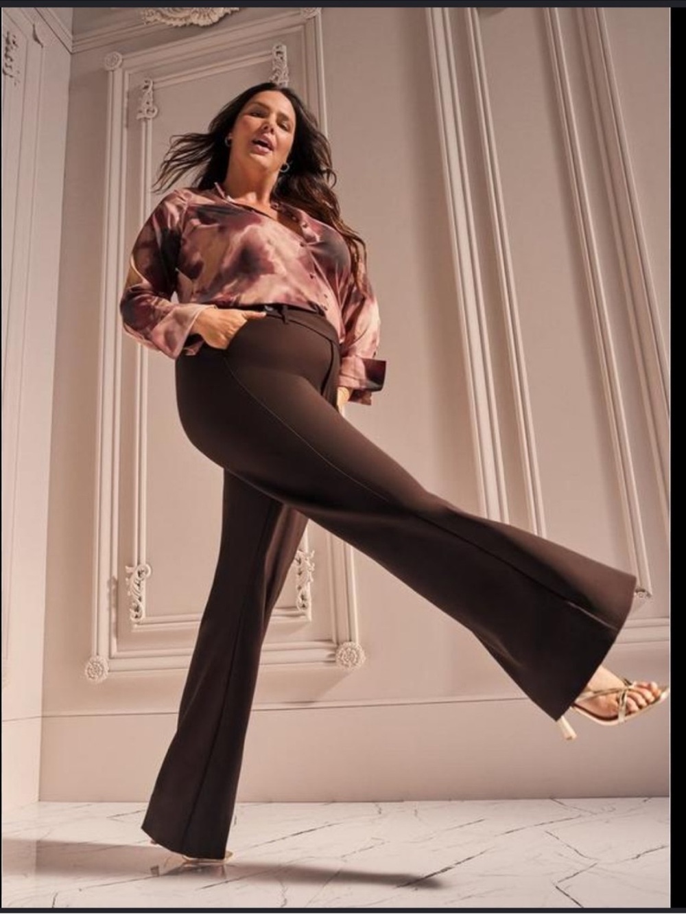 Torrid Studio Coffee Bean Luxe Ponte Flare Trousers Career Pants 18 NWT